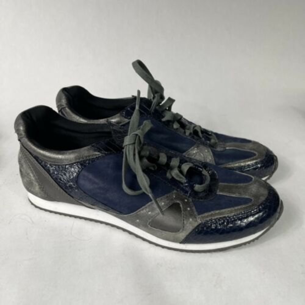 Rachel Zoe Jeni - Snake - Metallic - Blue Grey Sneakers Size 7M